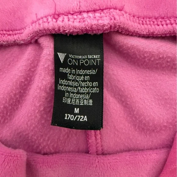 Victoria’s Secret On Pointe Pink Velour High Rise Drawstring Joggers Size Medium - Picture 10 of 14